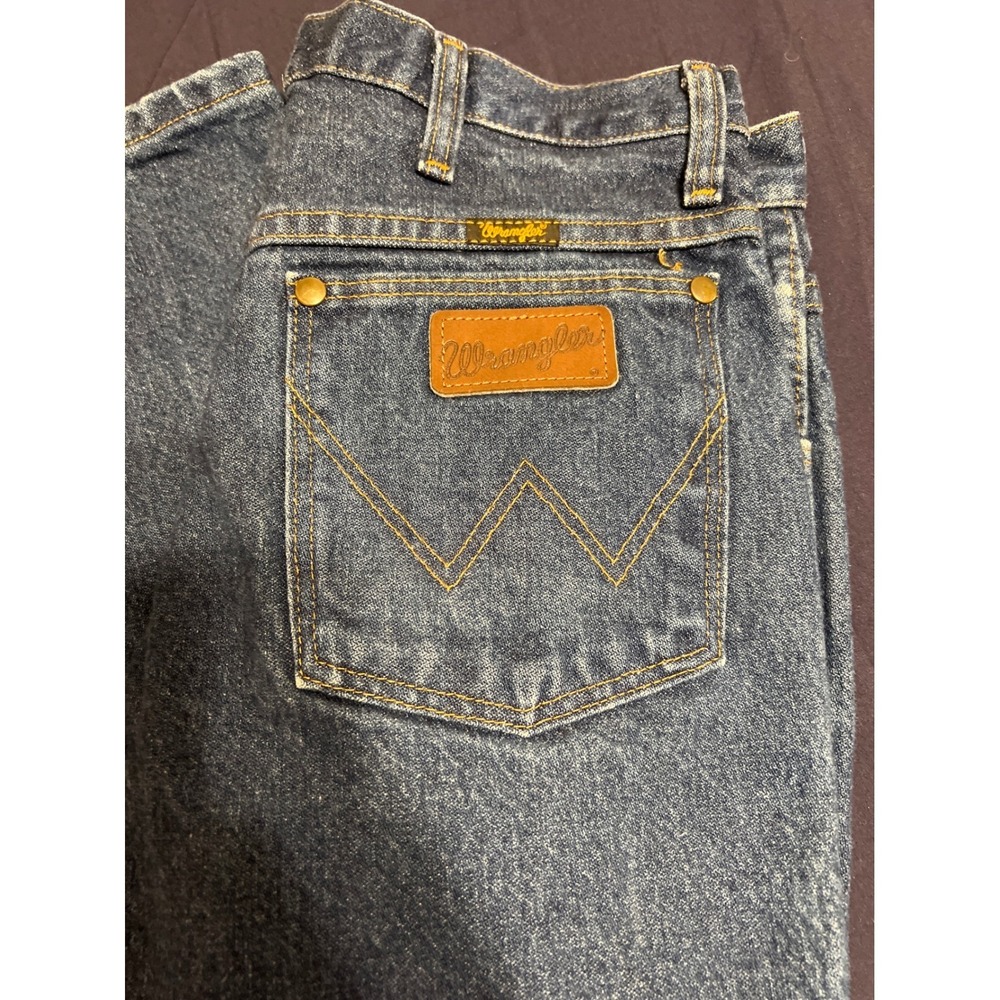 Wrangler 36MWZ Slim Fit Mens Jeans Blue Denim Western‎ Cowboy 30x29 - Picture 2 of 8
